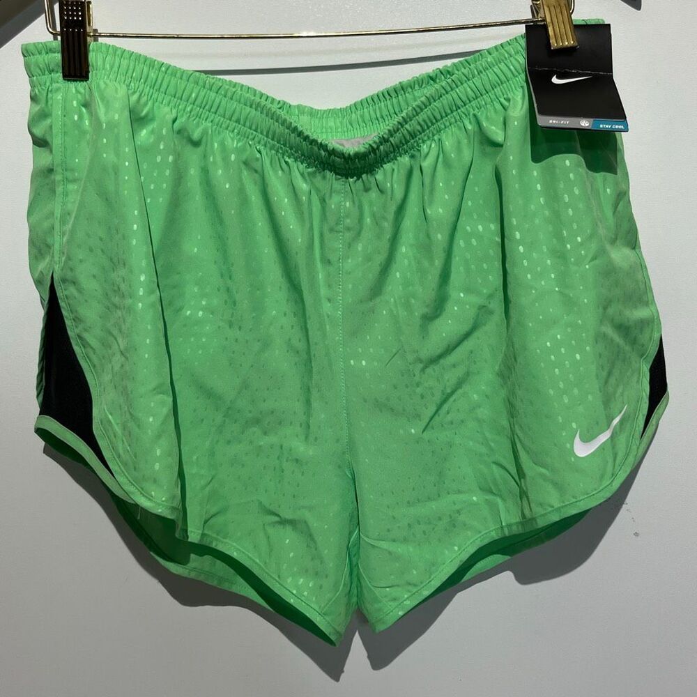 Nike Women's Green Dri-Fit Polka Dot Drawstring Athletic Shorts Size Large‎ NWT